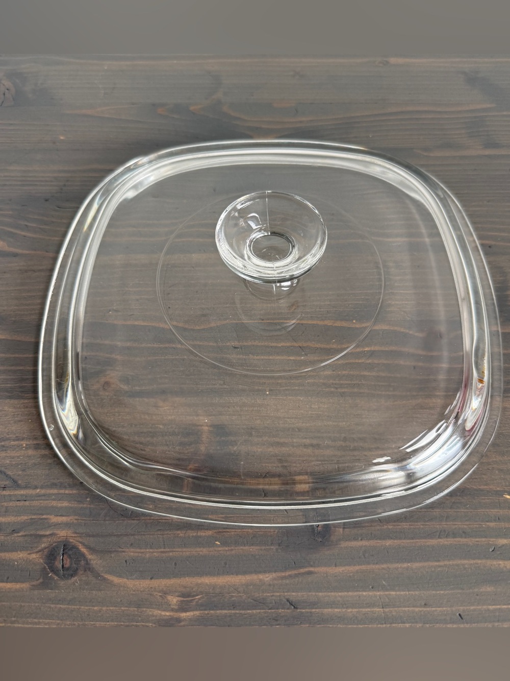 Vintage Pyrex A-9-C square glass replacement lid.